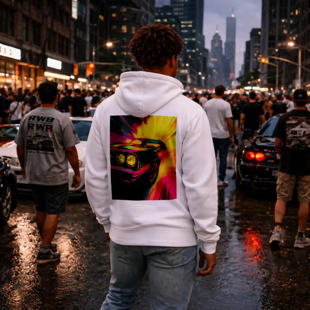 Retro Muscle Car Neon Explosion Pop Art – Hoodies