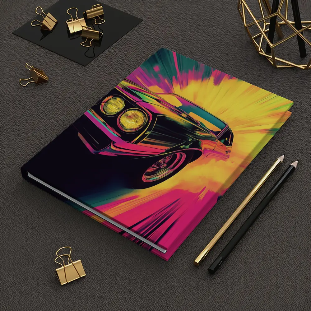 Retro Muscle Car Neon Explosion Pop Art – Notebooks