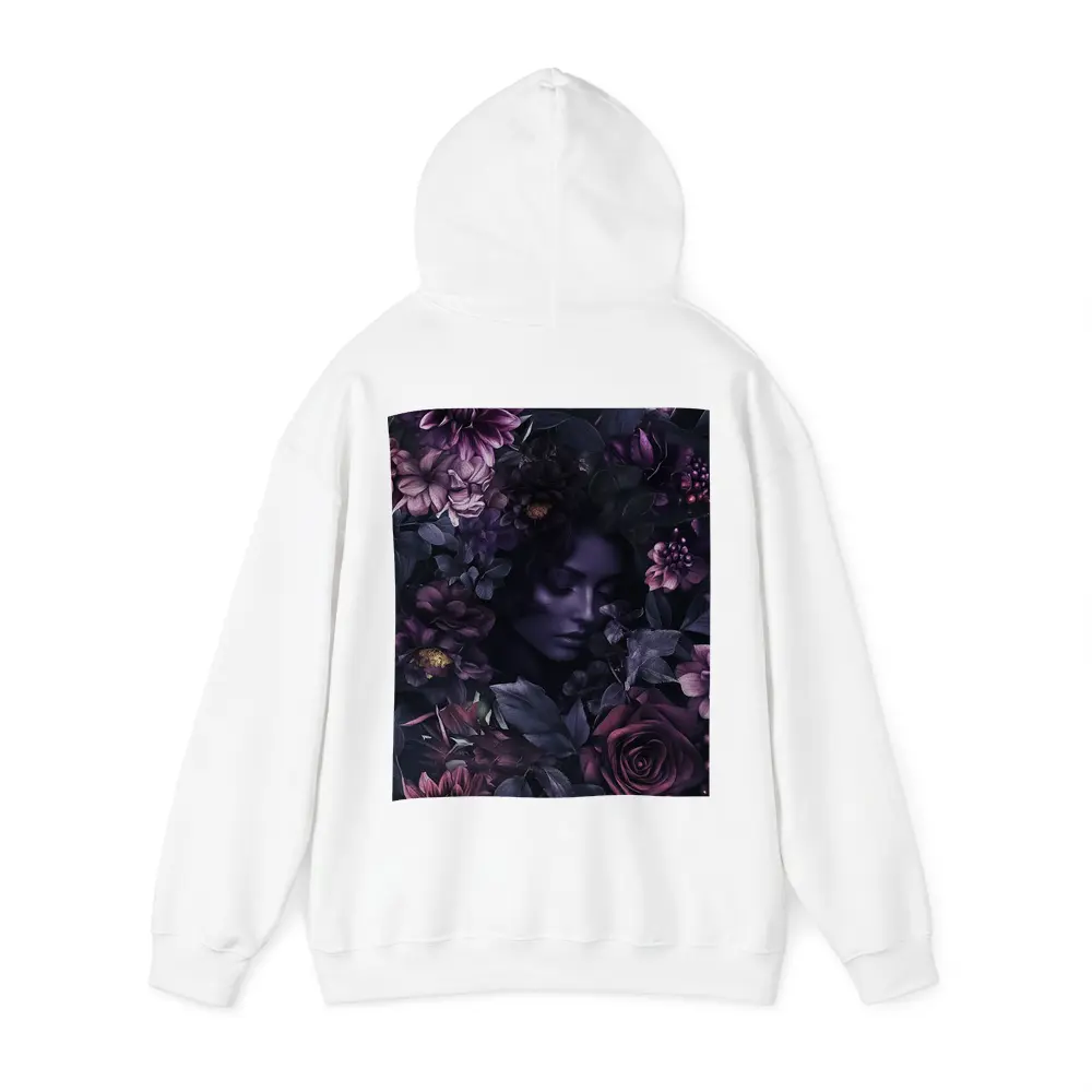 Dark Floral Woman Portrait Purple Roses – Hoodies