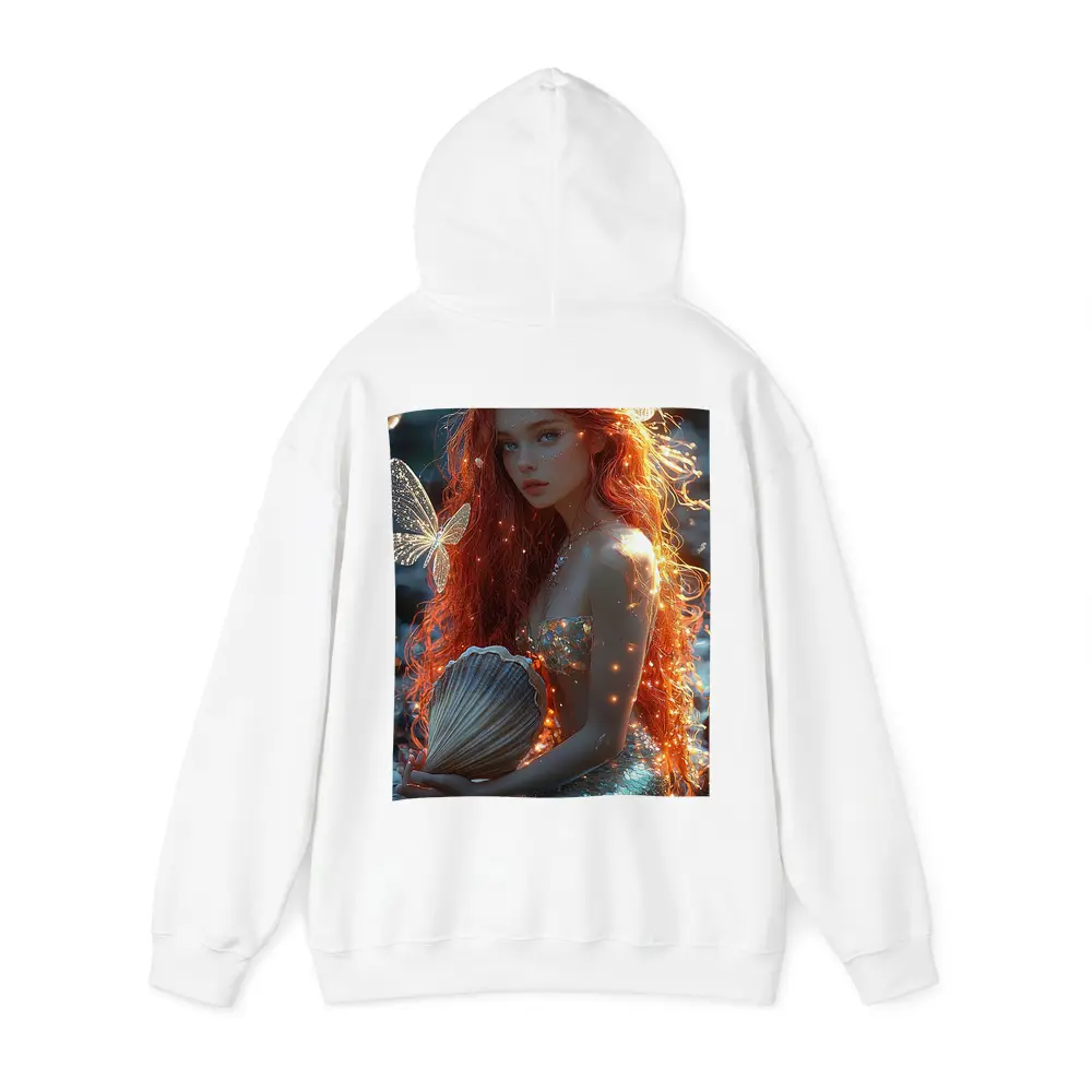 Red Hair Mermaid Glowing Ocean Fantasy Art – Hoodies