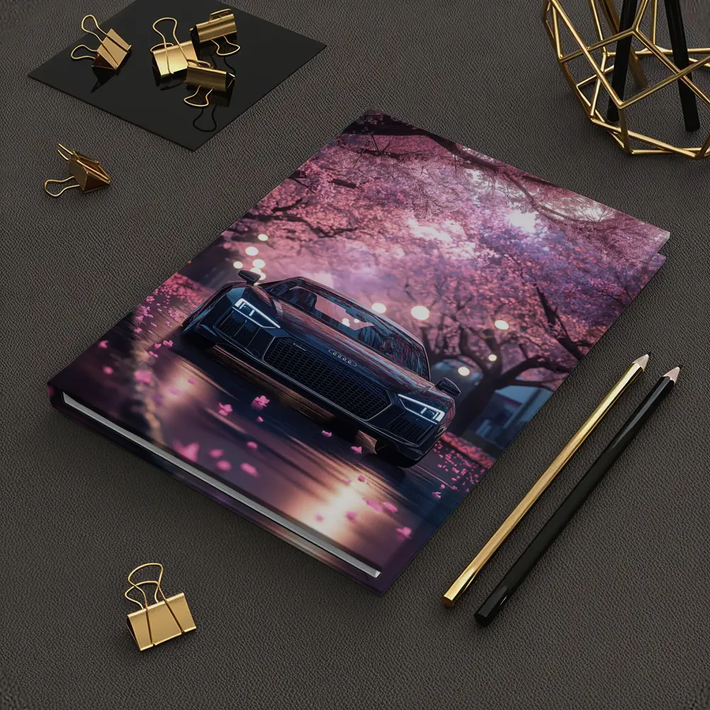 Audi R8 Under Pink Cherry Blossom Trees – Notebooks
