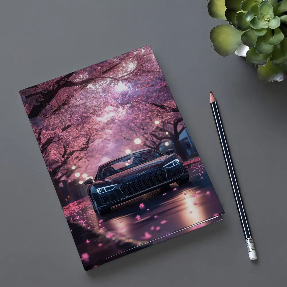 Audi R8 Under Pink Cherry Blossom Trees – Notebooks