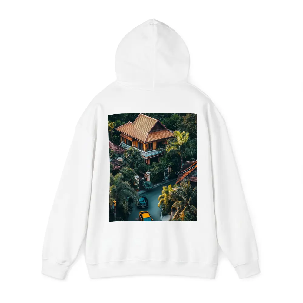 Yellow Lamborghini Huracan Tropical Villa Aerial – Hoodies