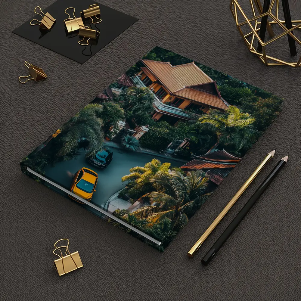 Yellow Lamborghini Huracan Tropical Villa Aerial – Notebooks