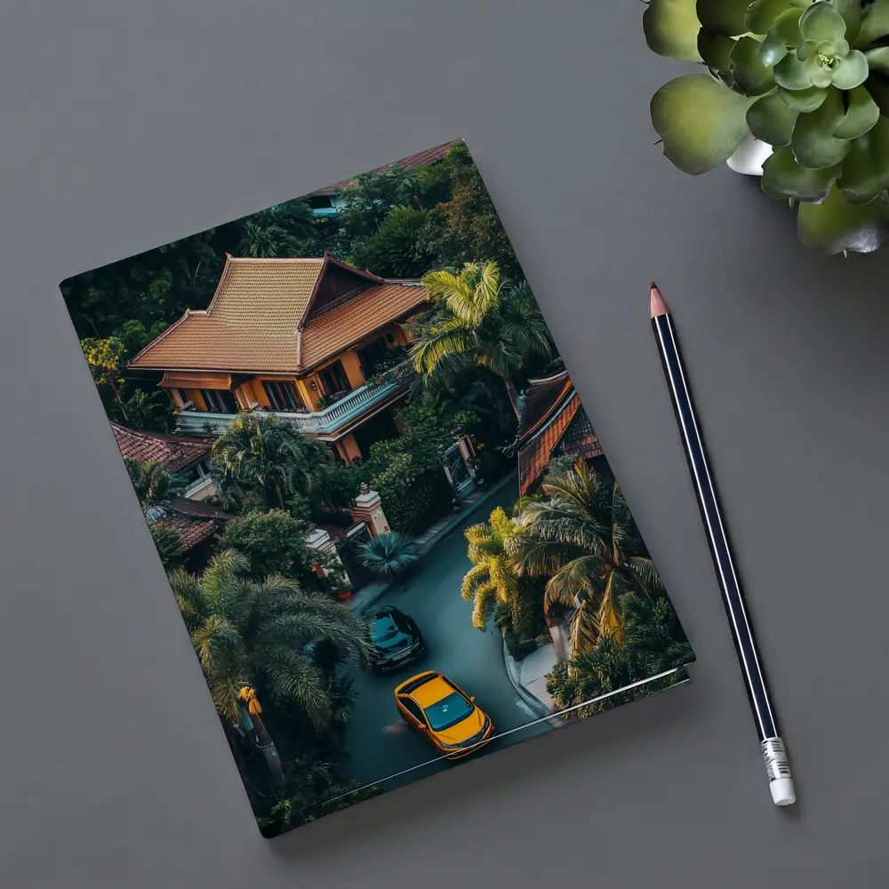 Yellow Lamborghini Huracan Tropical Villa Aerial – Notebooks