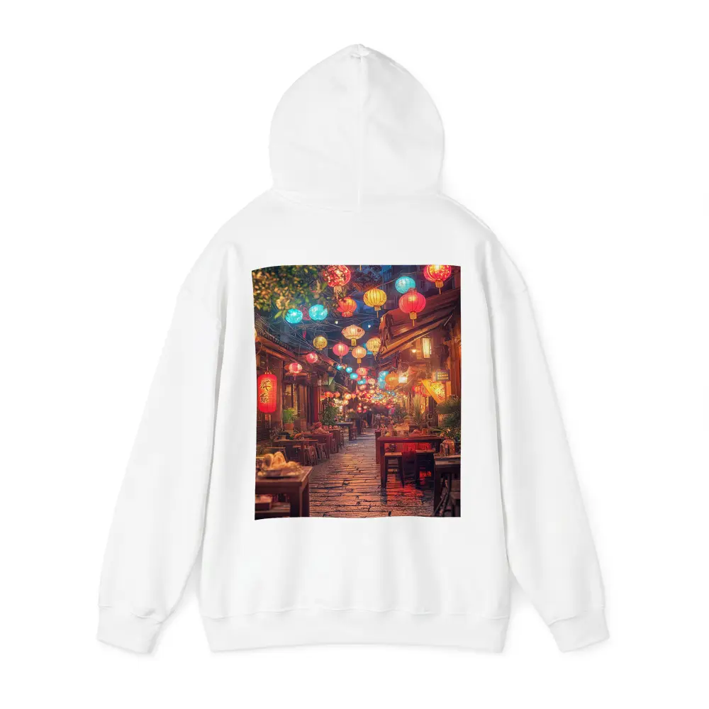 Chinese Lanterns Glowing Over Ancient Street – Hoodies