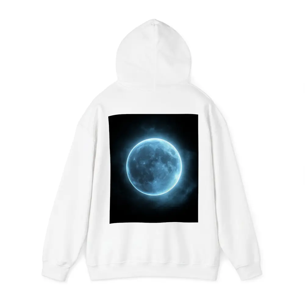 Blue Moon Glowing Against Dark Night Sky – Hoodies