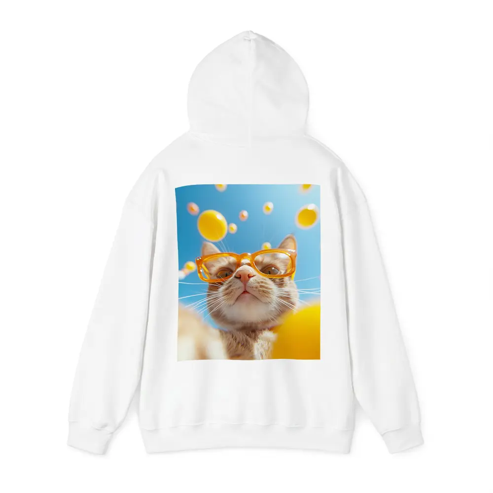 Orange Tabby Cat Wearing Yellow Sunglasses Sky – Hoodies