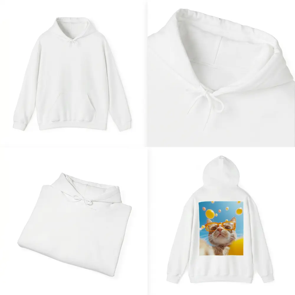 Orange Tabby Cat Wearing Yellow Sunglasses Sky – Hoodies