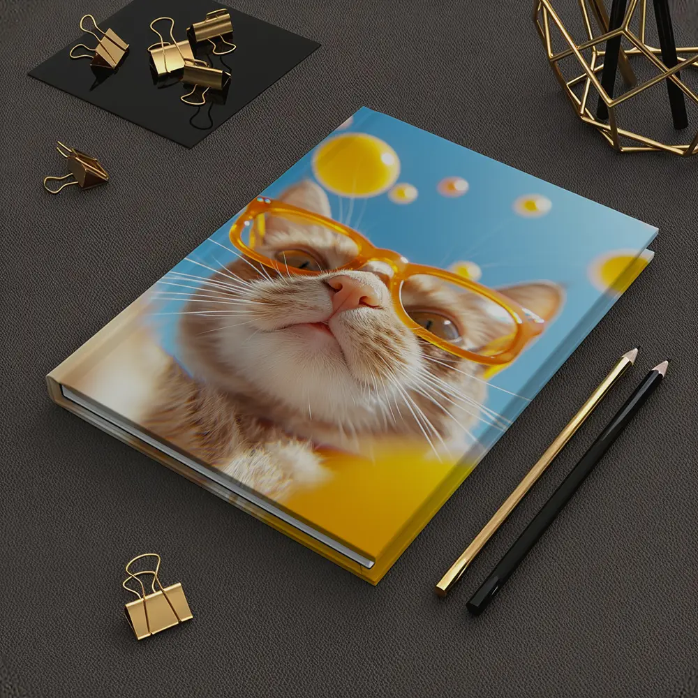 Orange Tabby Cat Wearing Yellow Sunglasses Sky – Notebooks