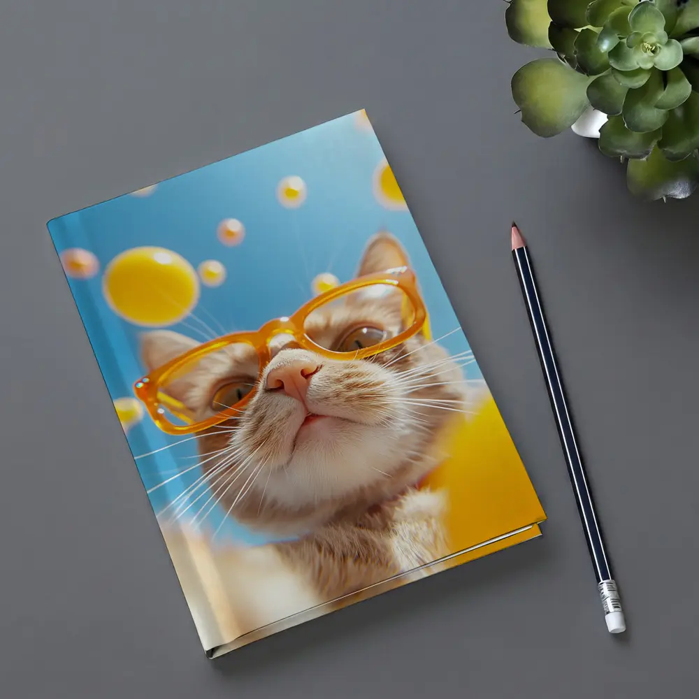 Orange Tabby Cat Wearing Yellow Sunglasses Sky – Notebooks