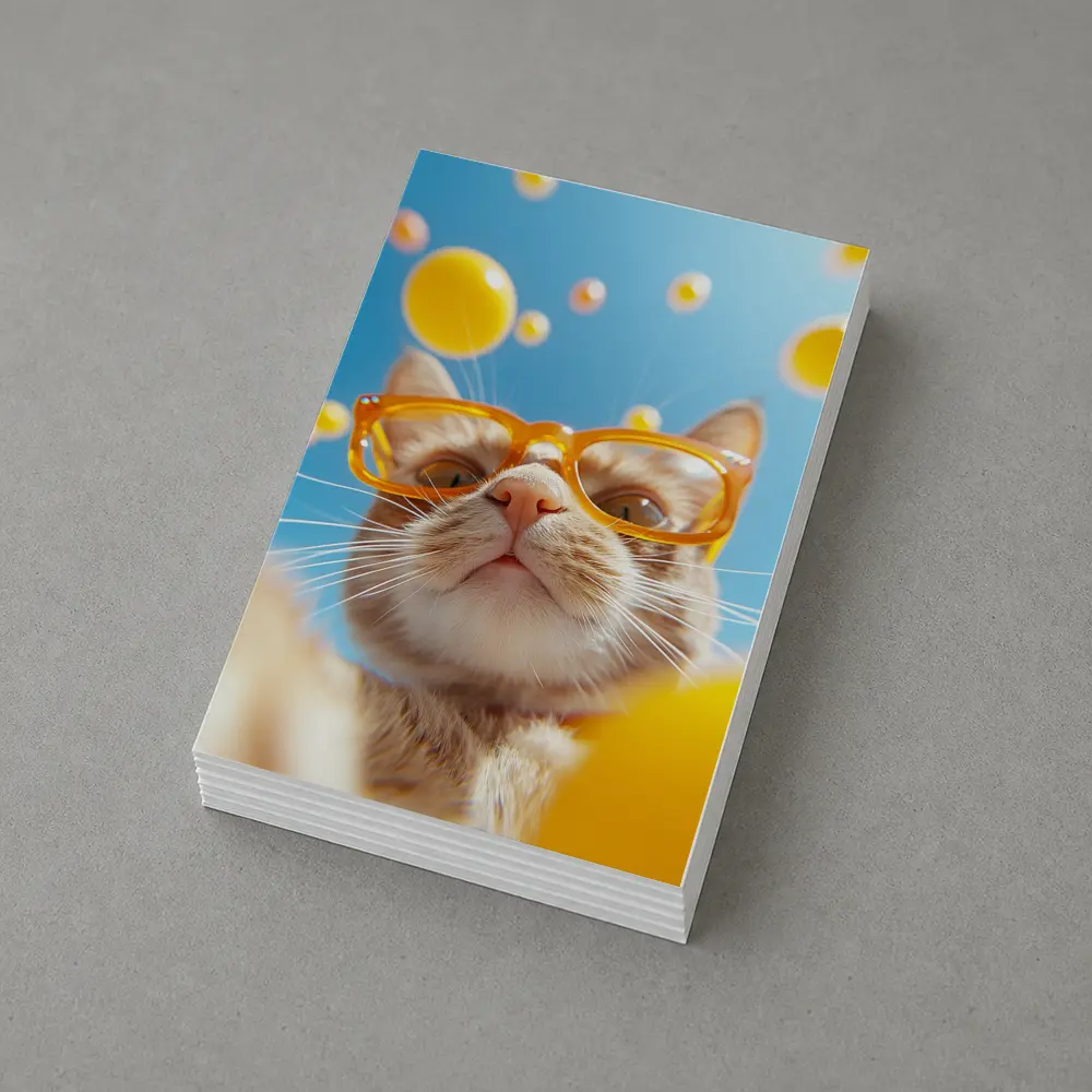 Orange Tabby Cat Wearing Yellow Sunglasses Sky – Postcards