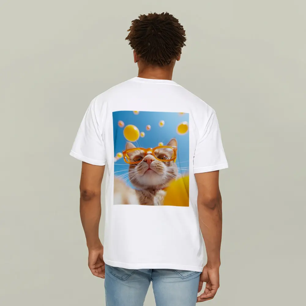 Orange Tabby Cat Wearing Yellow Sunglasses Sky – T-Shirts