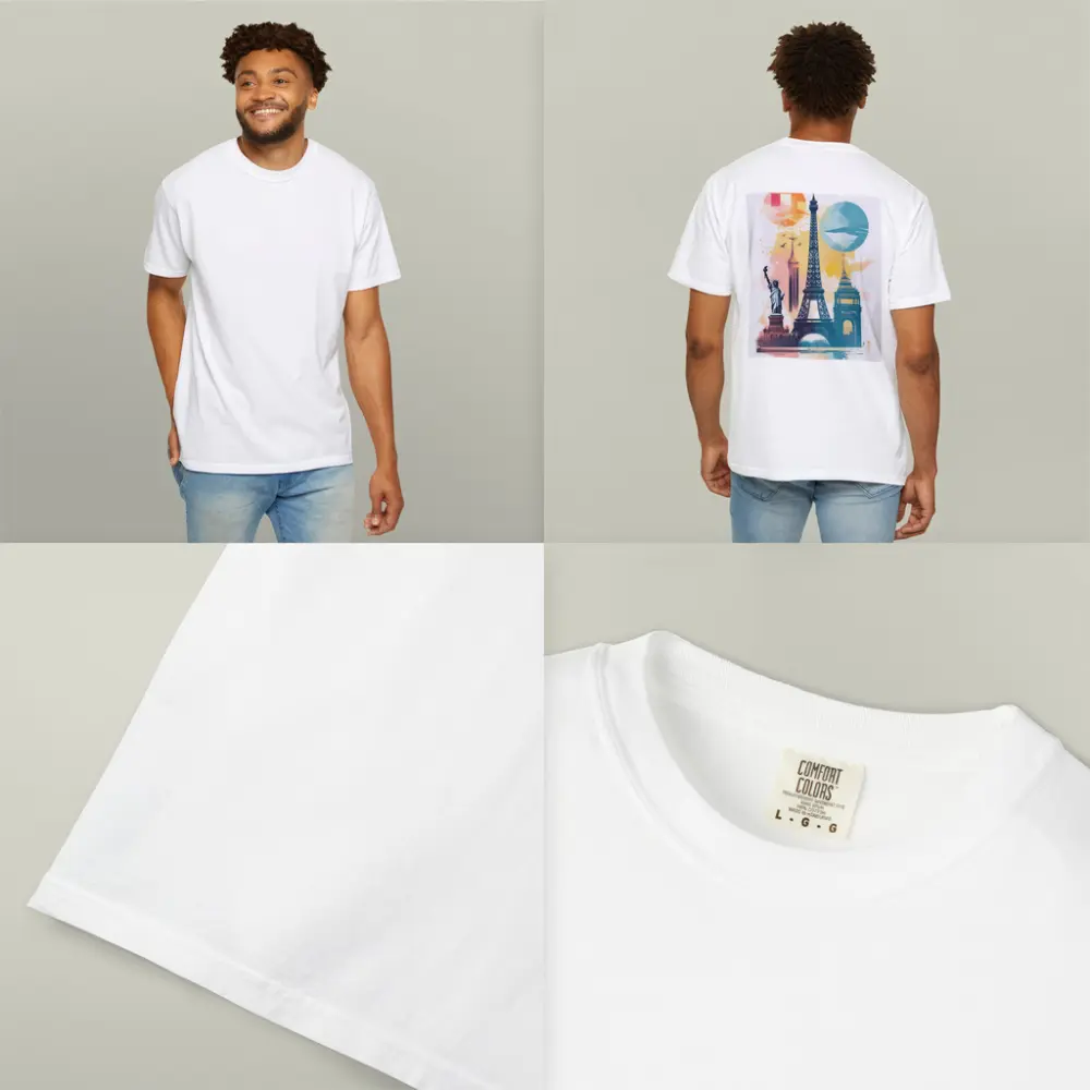World Landmarks Travel Watercolor Collage Art – T-Shirts