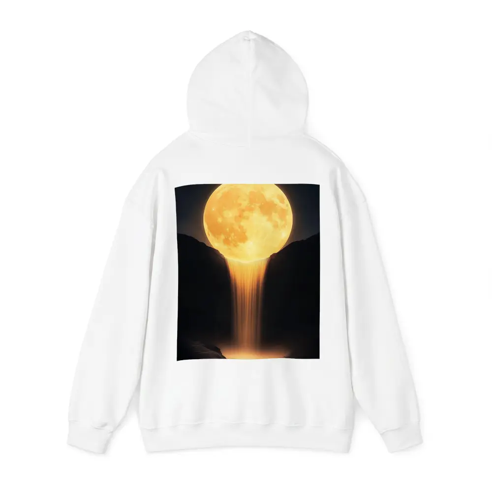 Golden Full Moon Waterfall Dark Night Sky – Hoodies