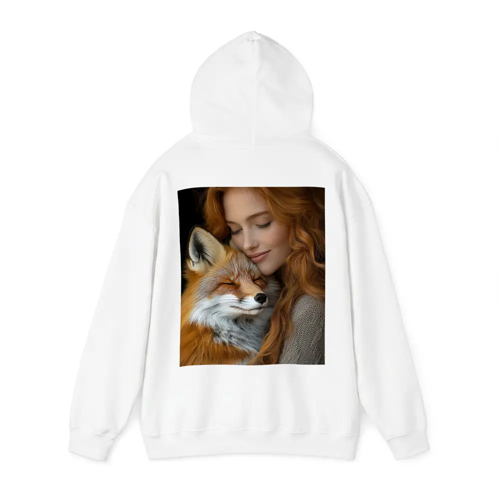 Red Haired Woman Hugging Sleepy Red Fox – Hoodies