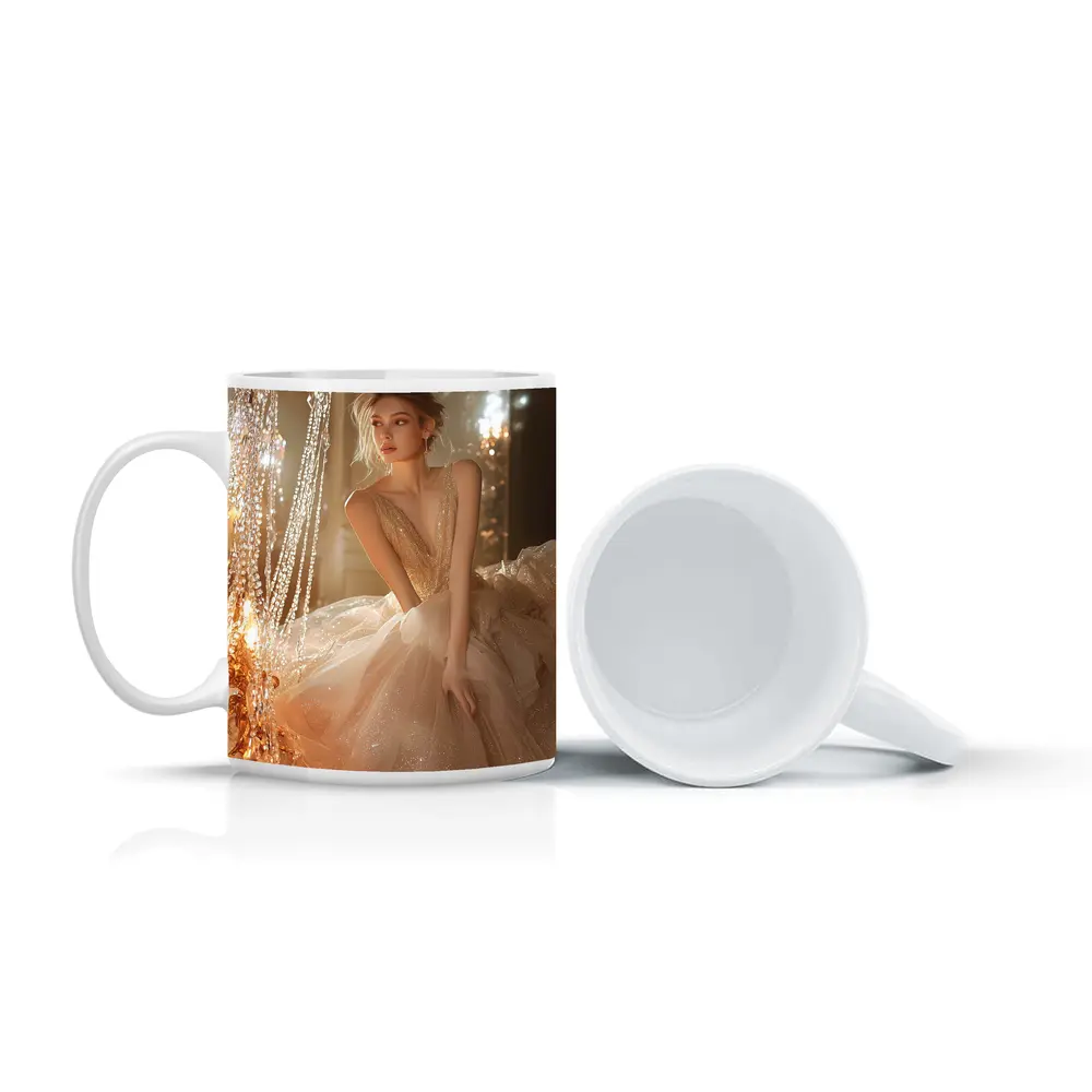 Glittering Ball Gown Woman Chandelier Room – Mugs