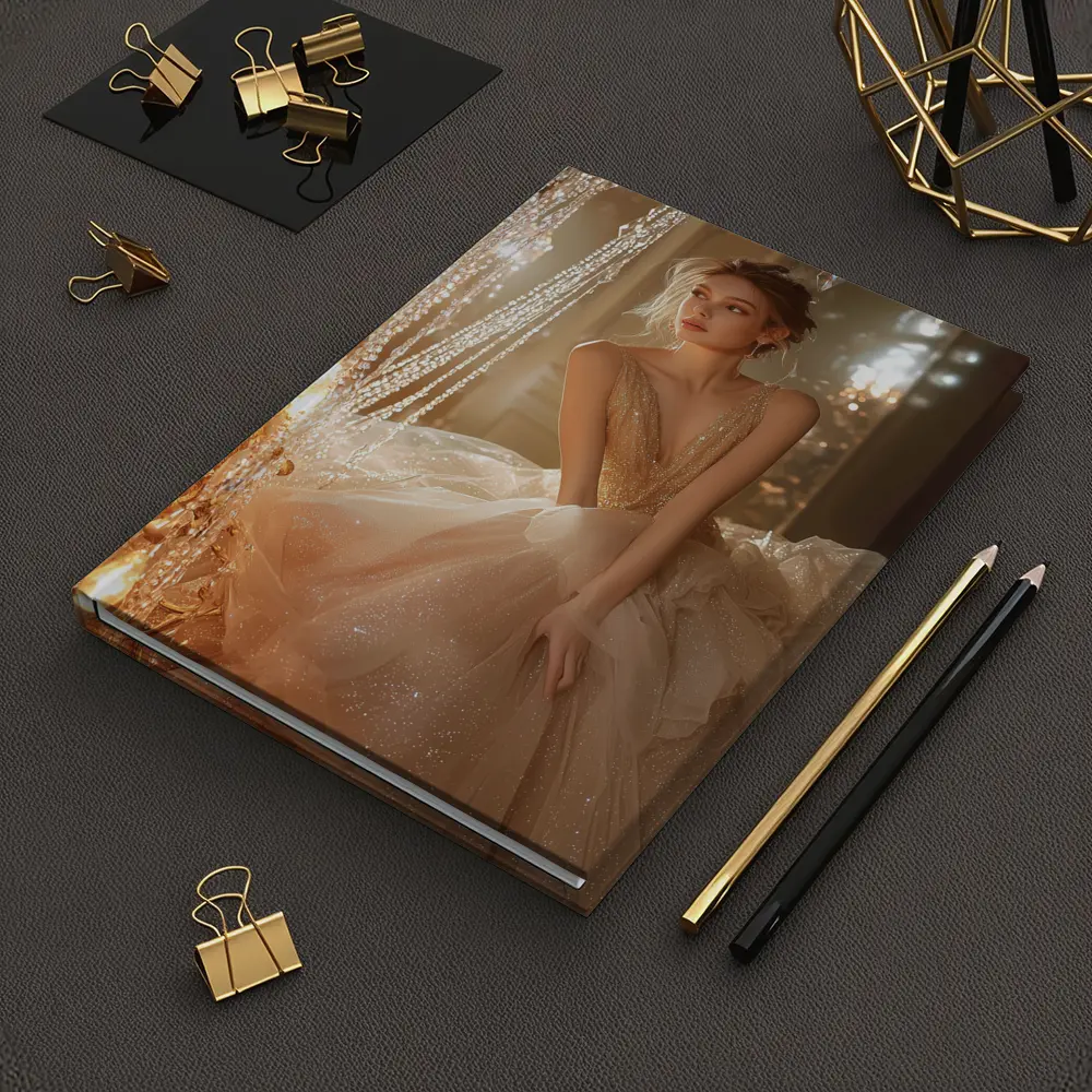 Glittering Ball Gown Woman Chandelier Room – Notebooks
