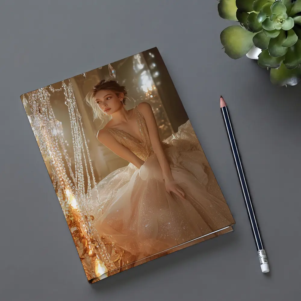 Glittering Ball Gown Woman Chandelier Room – Notebooks
