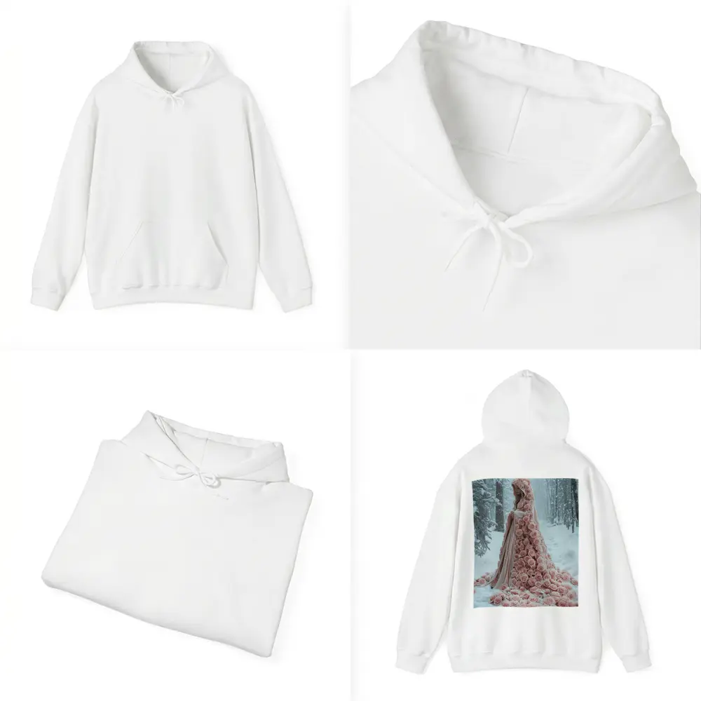 Woman Rose Cloak Snow Winter Forest – Hoodies