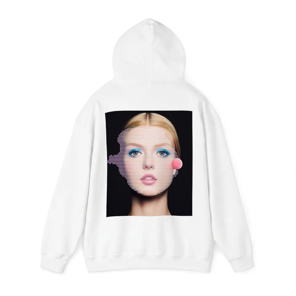 Pop Art Woman Face Blue Makeup Black – Hoodies
