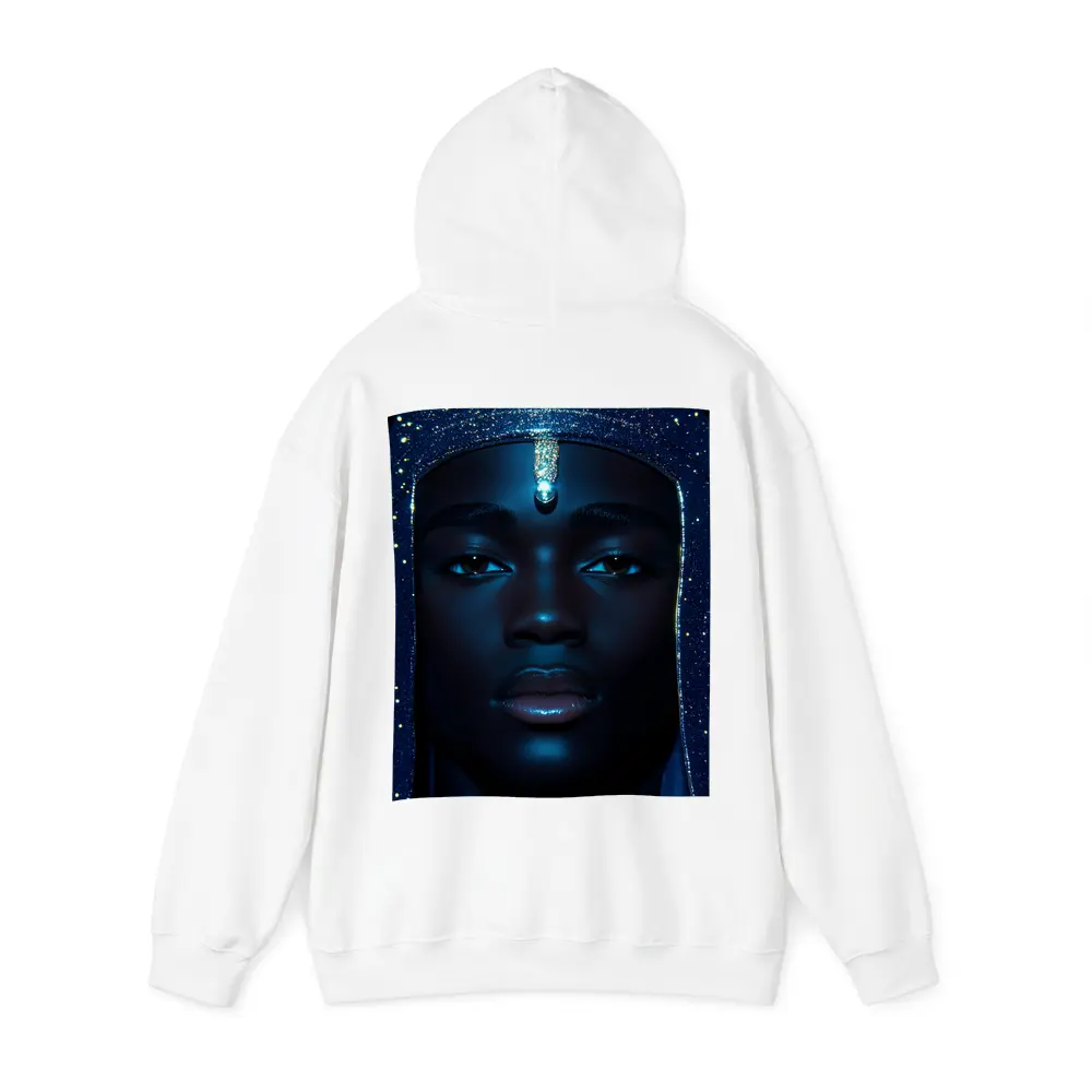 Celestial Portrait Blue Glitter Night Sky – Hoodies
