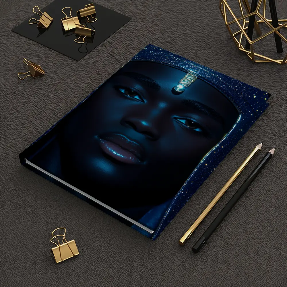 Celestial Portrait Blue Glitter Night Sky – Notebooks