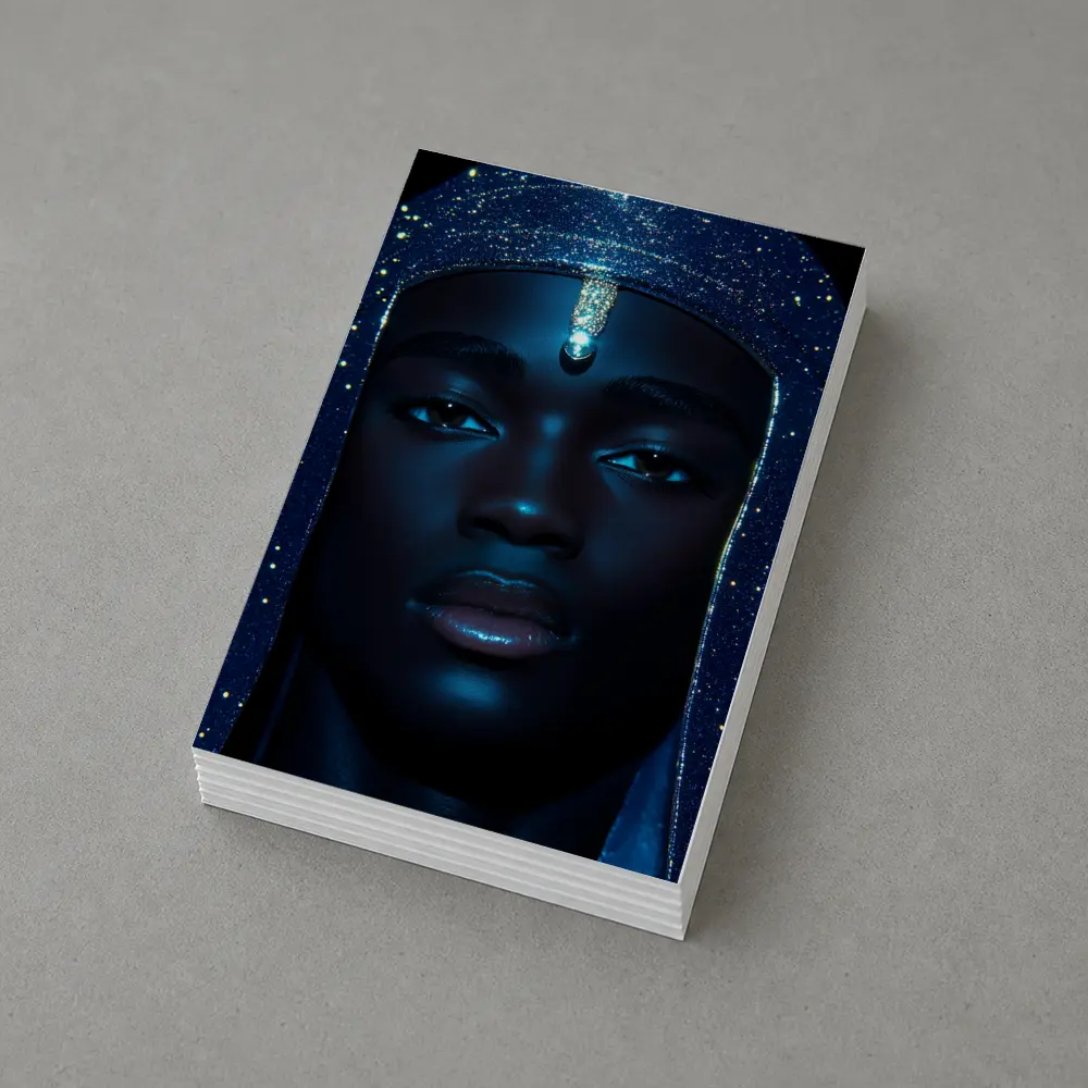 Celestial Portrait Blue Glitter Night Sky – Postcards