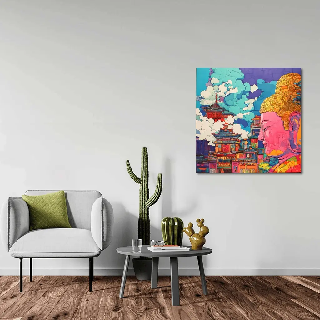 Buddha Head Asian Temple Pop Art – Wall Art