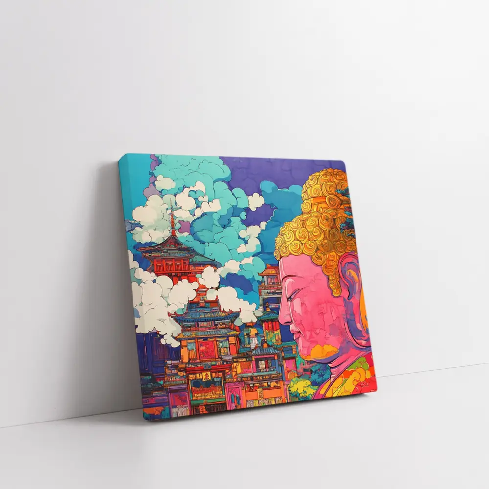 Buddha Head Asian Temple Pop Art – Wall Art