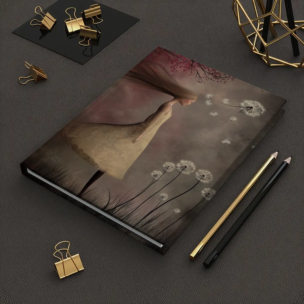 Girl Blowing Dandelion Seeds Fantasy Art – Notebooks
