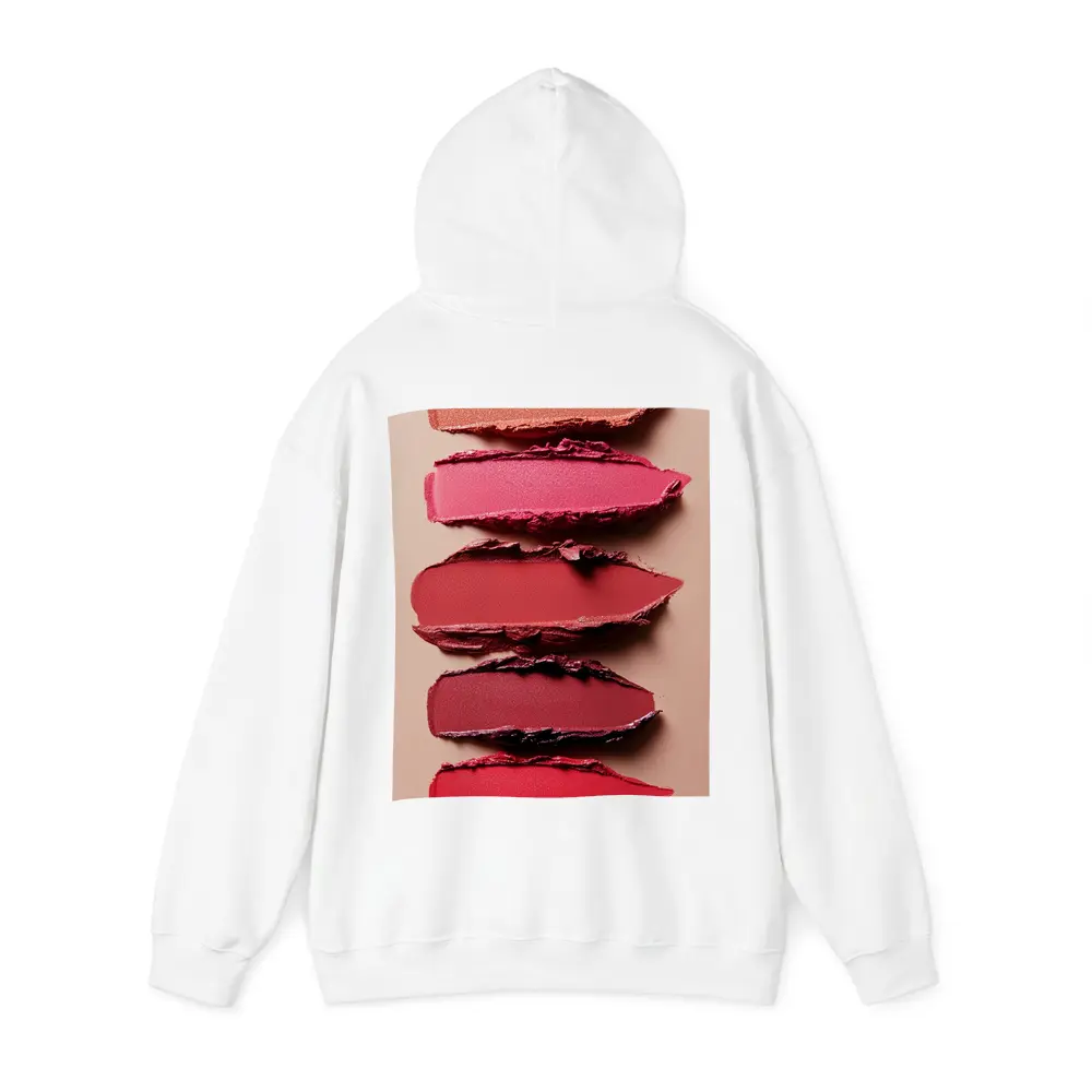 Lipstick Swatches Pink Red Tones Beige Background – Hoodies