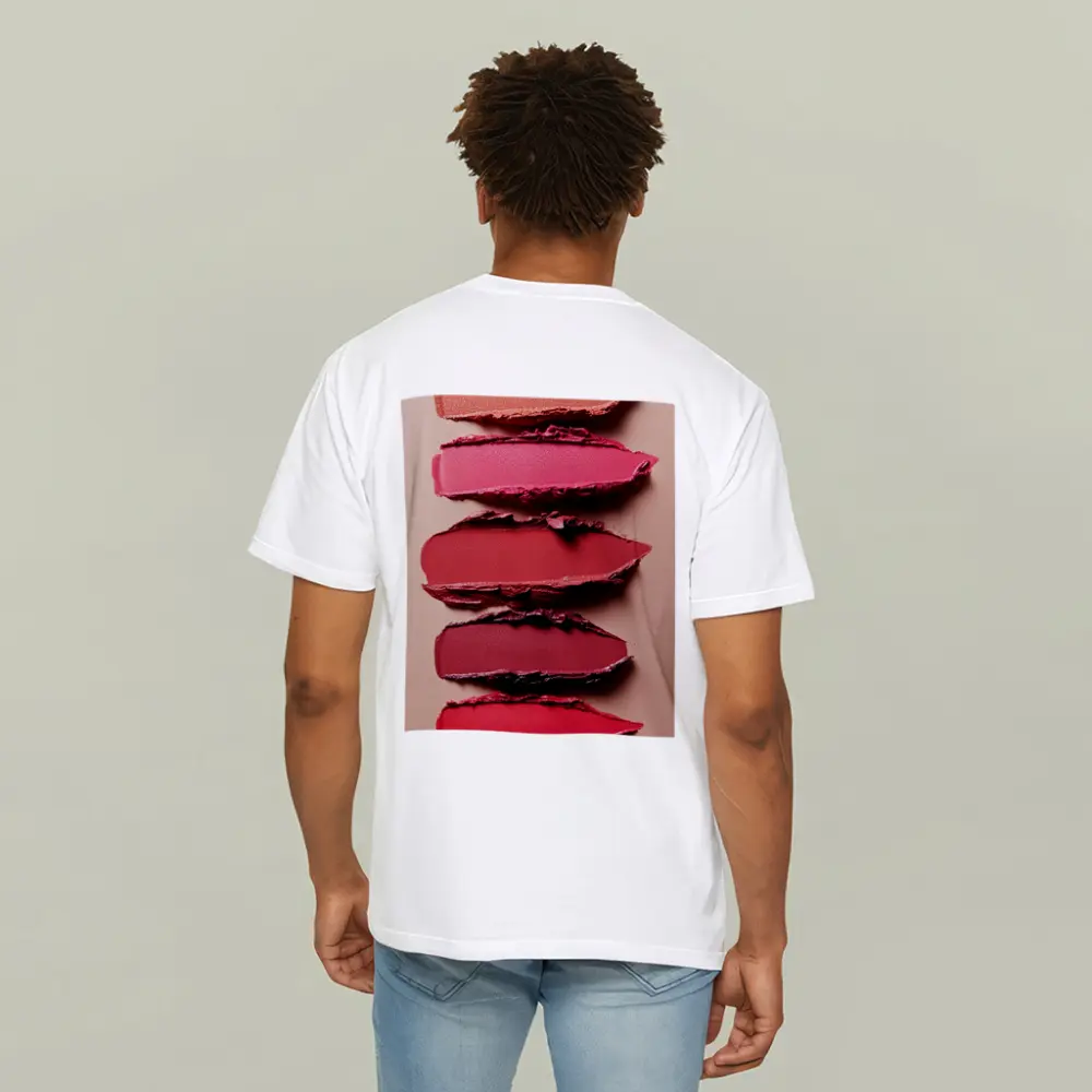 Lipstick Swatches Pink Red Tones Beige Background – T-Shirts