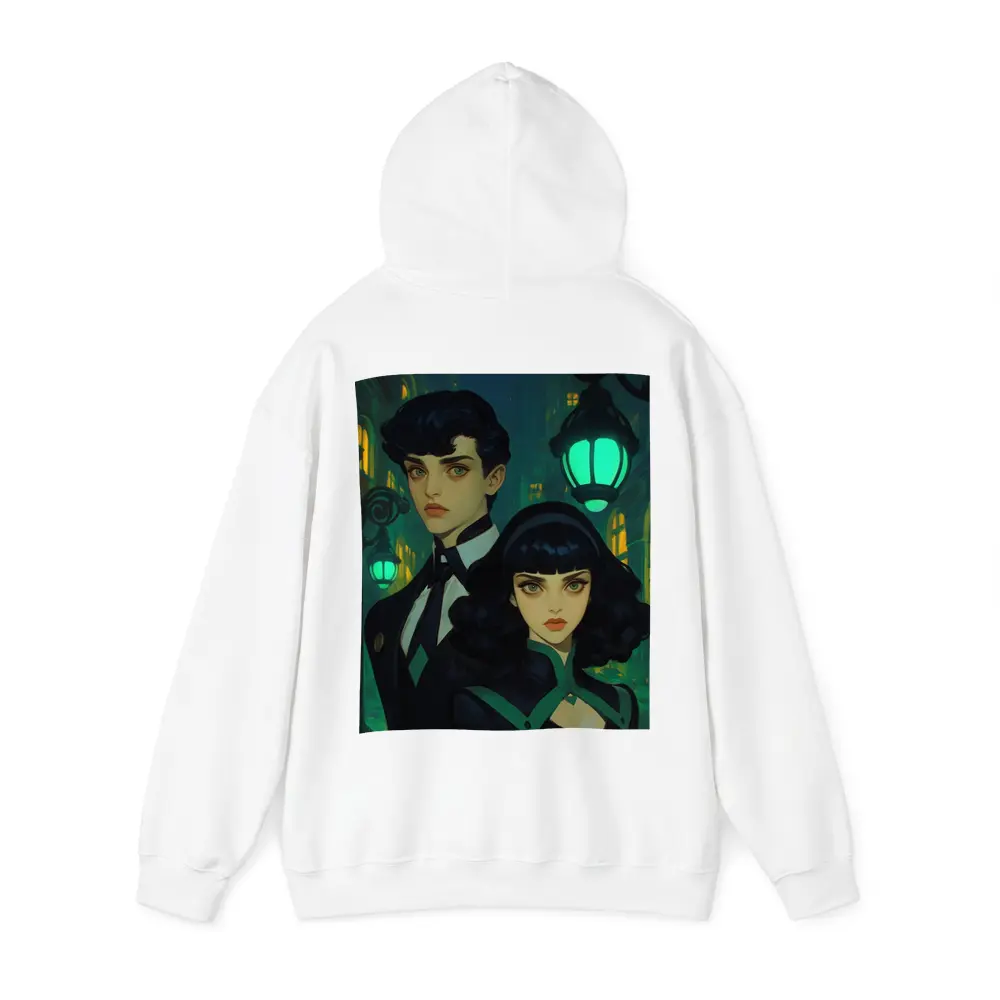 Dark Academia Couple Green Night City Street – Hoodies