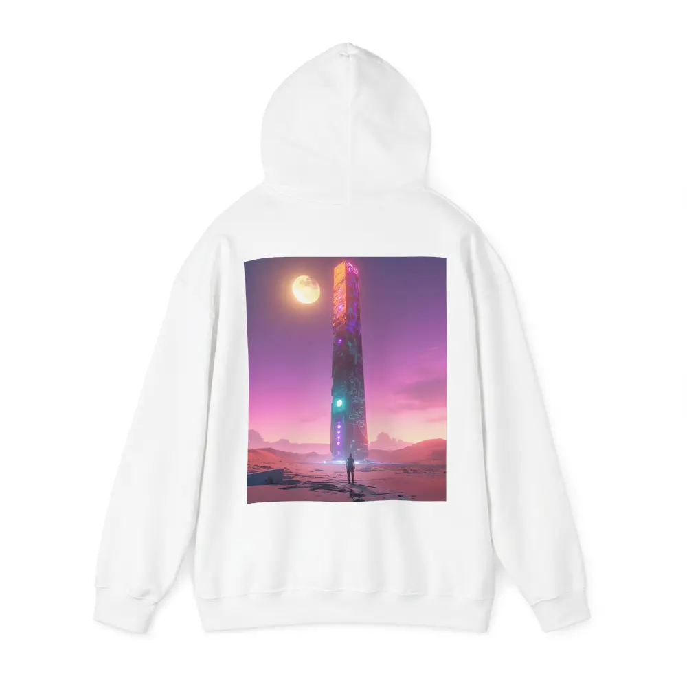 Cyberpunk Obelisk Desert Pink Sky Solitude – Hoodies