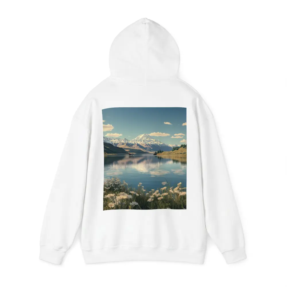 Alpine Lake Mountain Reflection Wildflowers Scene – Hoodies