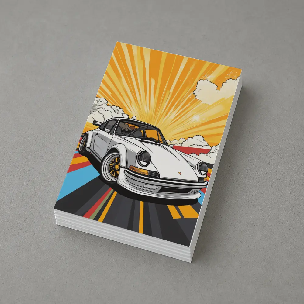 Porsche 911 Pop Art Retro Sunburst – Postcards