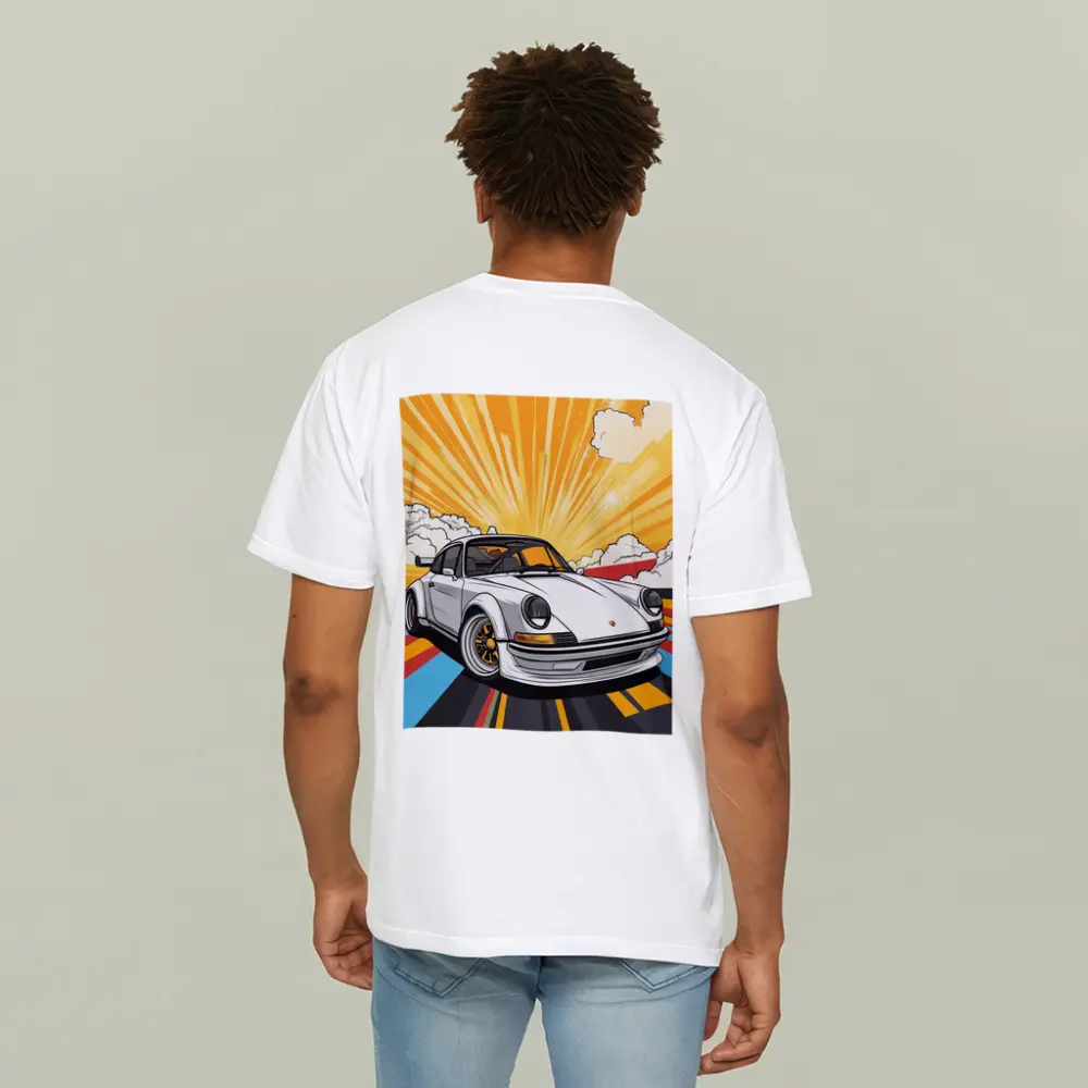 Porsche 911 Pop Art Retro Sunburst – T-Shirts