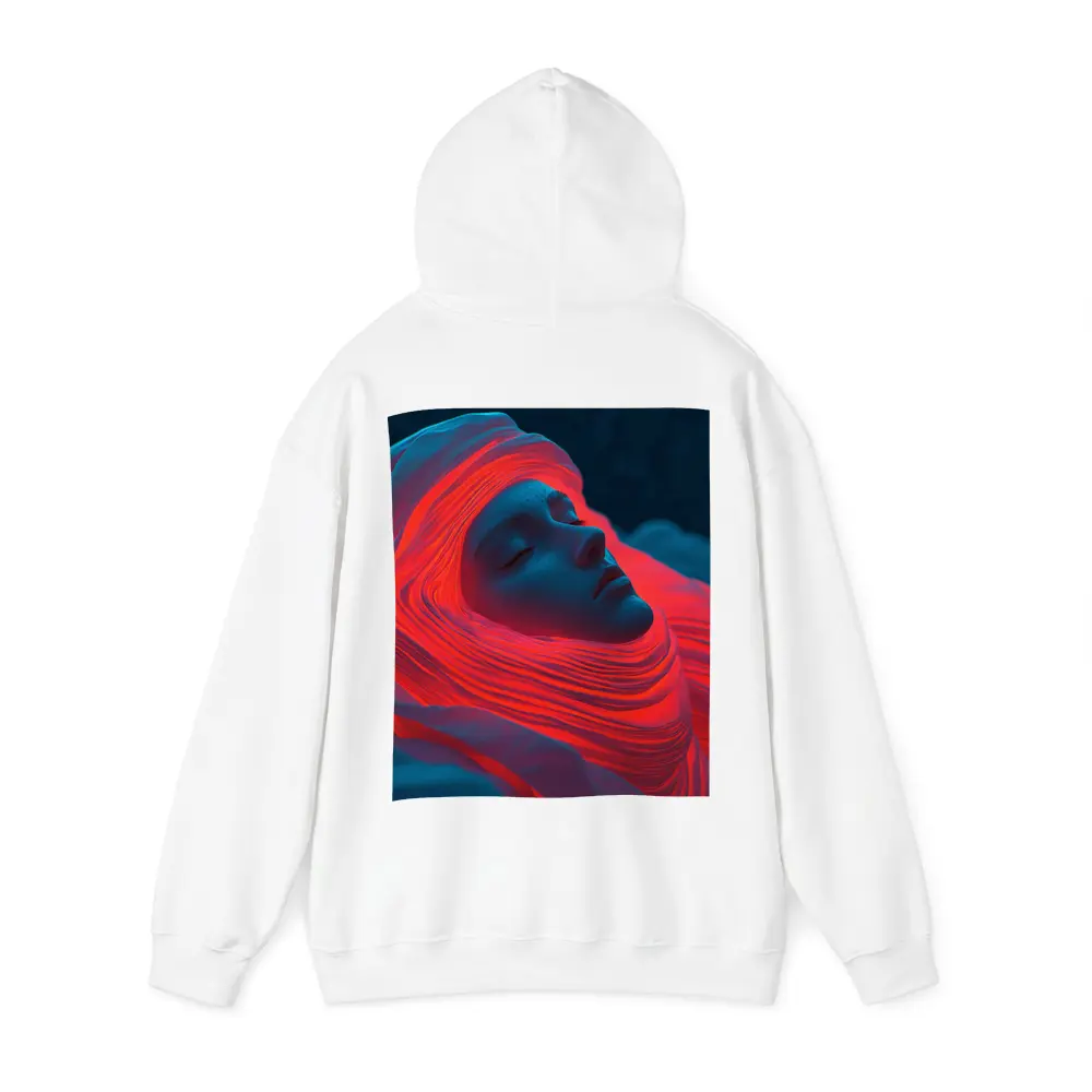 Sleeping Woman Red Waves Surreal Art – Hoodies