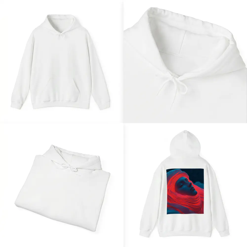 Sleeping Woman Red Waves Surreal Art – Hoodies