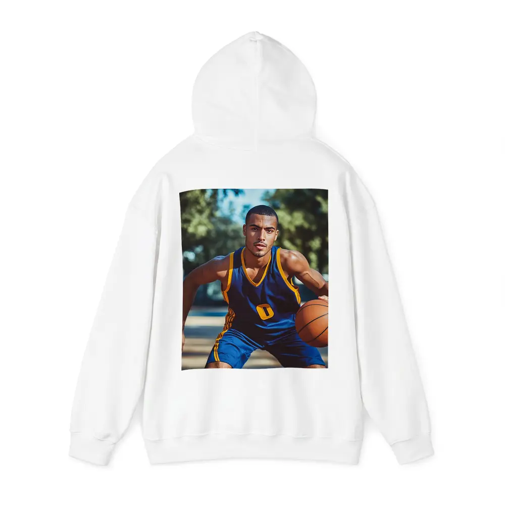 Basketball Player Dribbling Outdoor Court – Hoodies