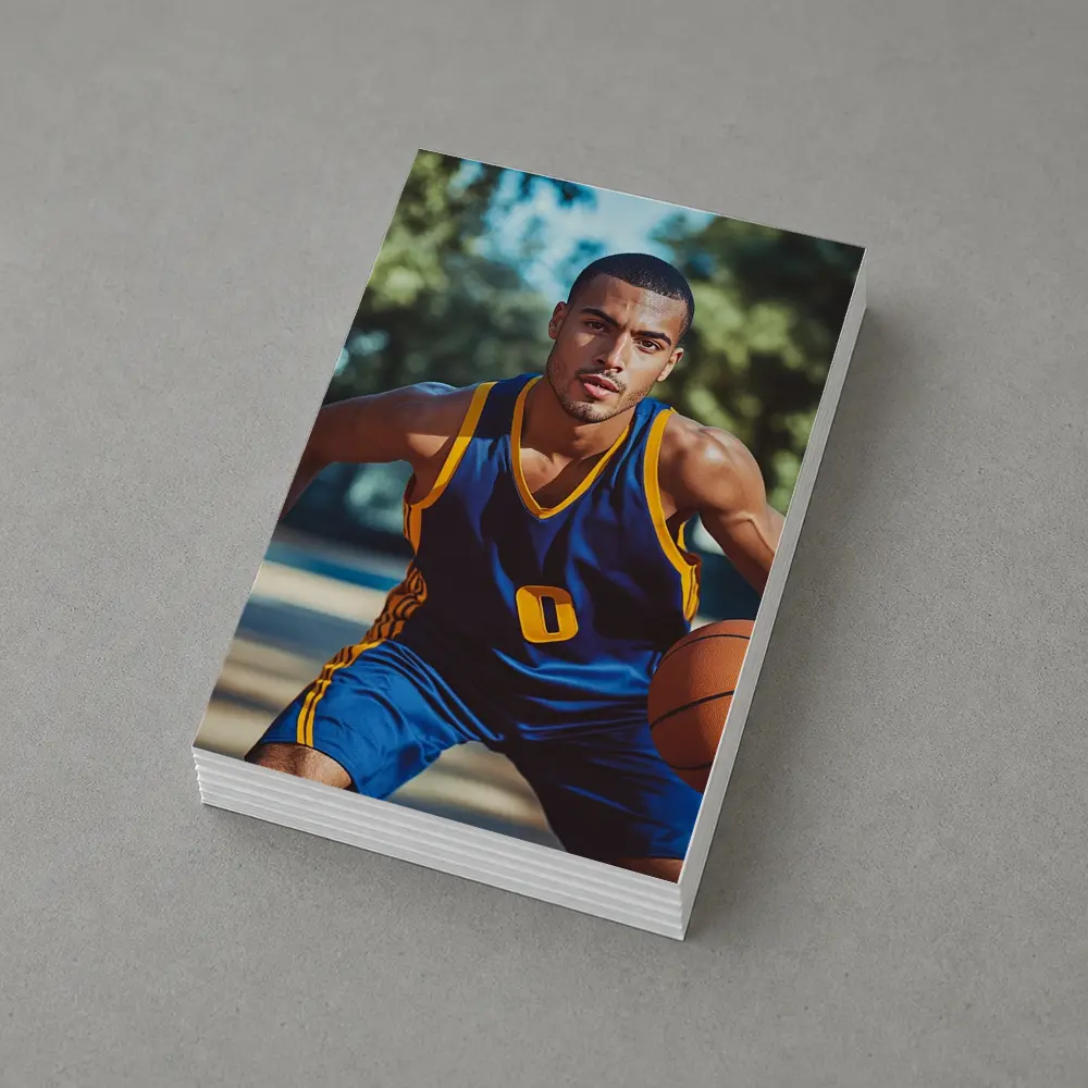 Basketball Player Dribbling Outdoor Court – Postcards