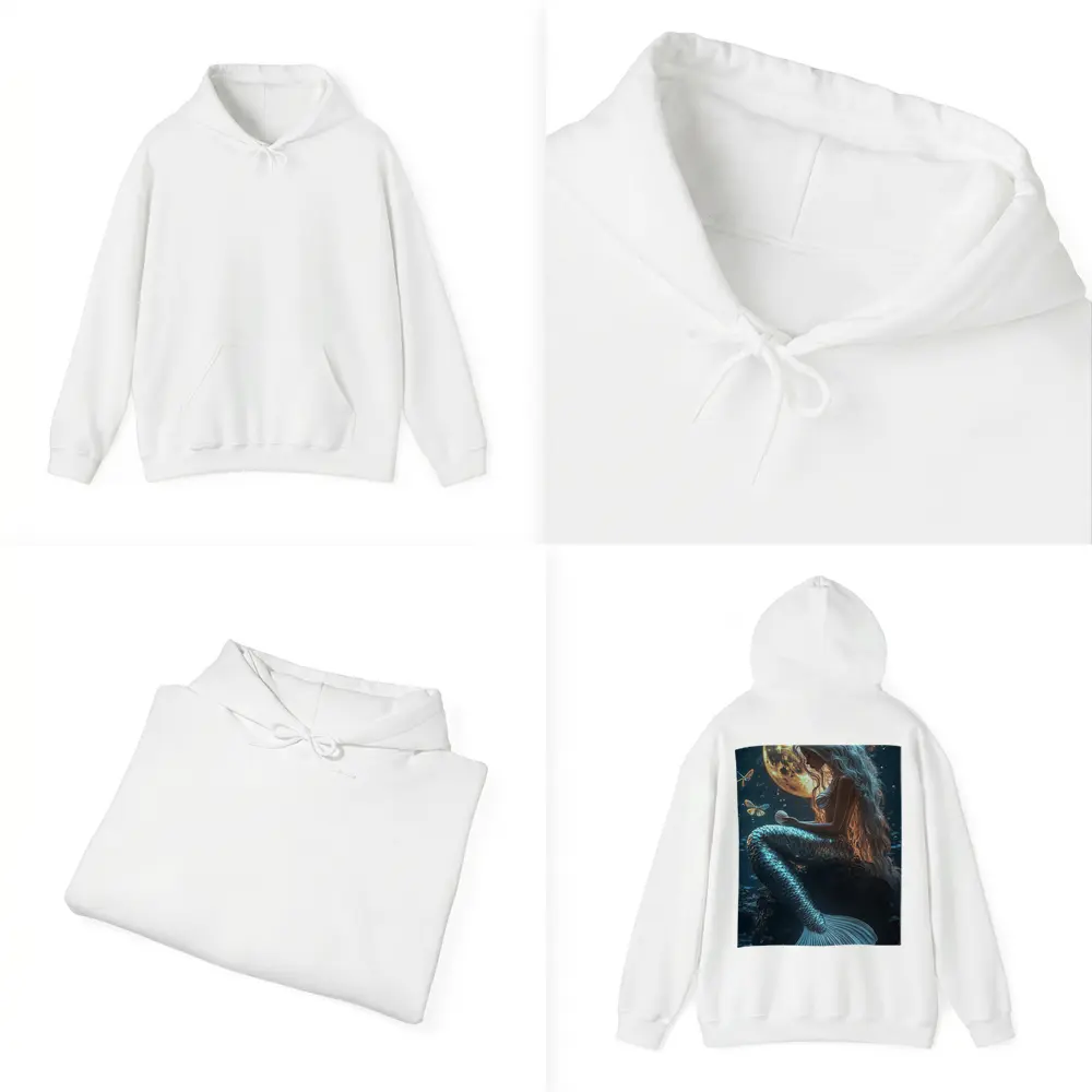 Mermaid Sitting by Full Moon Night – Hoodies