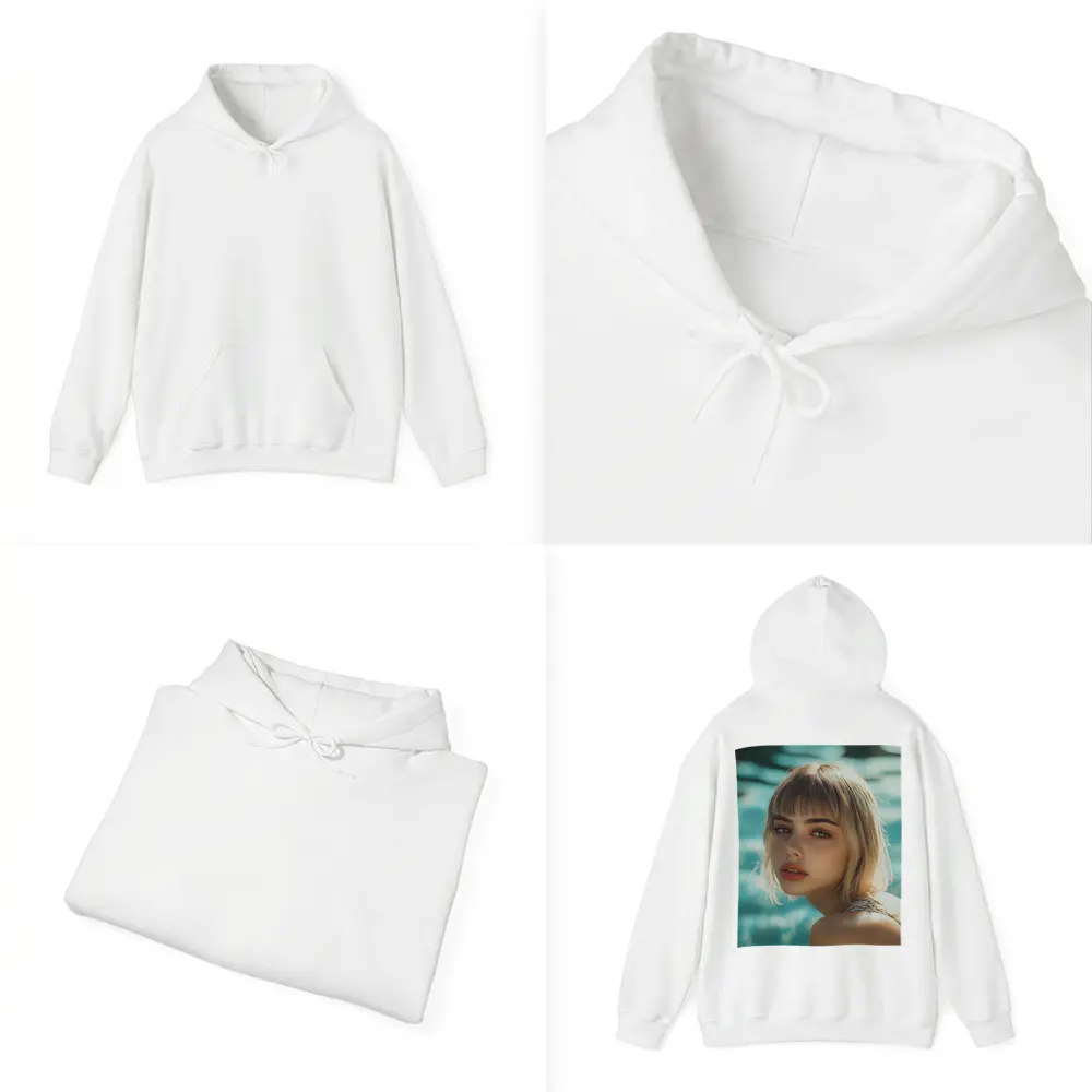 Blonde Woman Portrait Pool Water Background – Hoodies