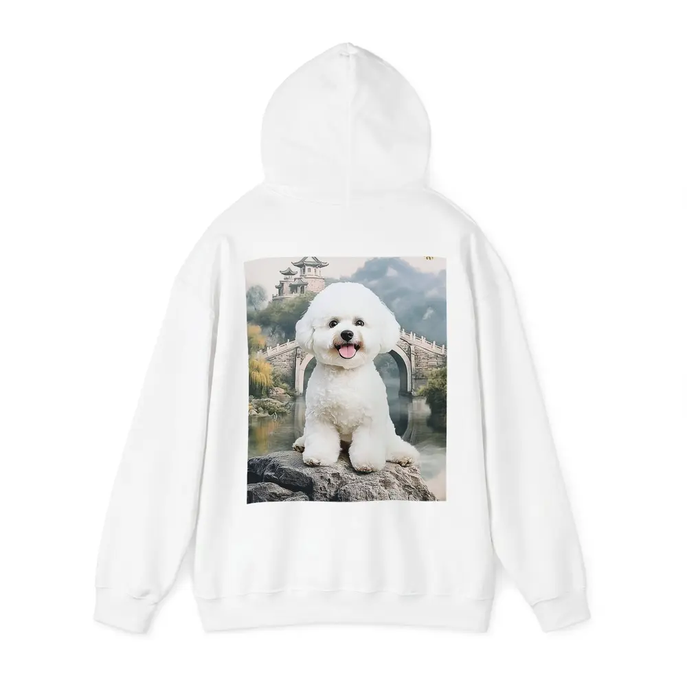 Bichon Frise Dog Chinese Garden Bridge – Hoodies