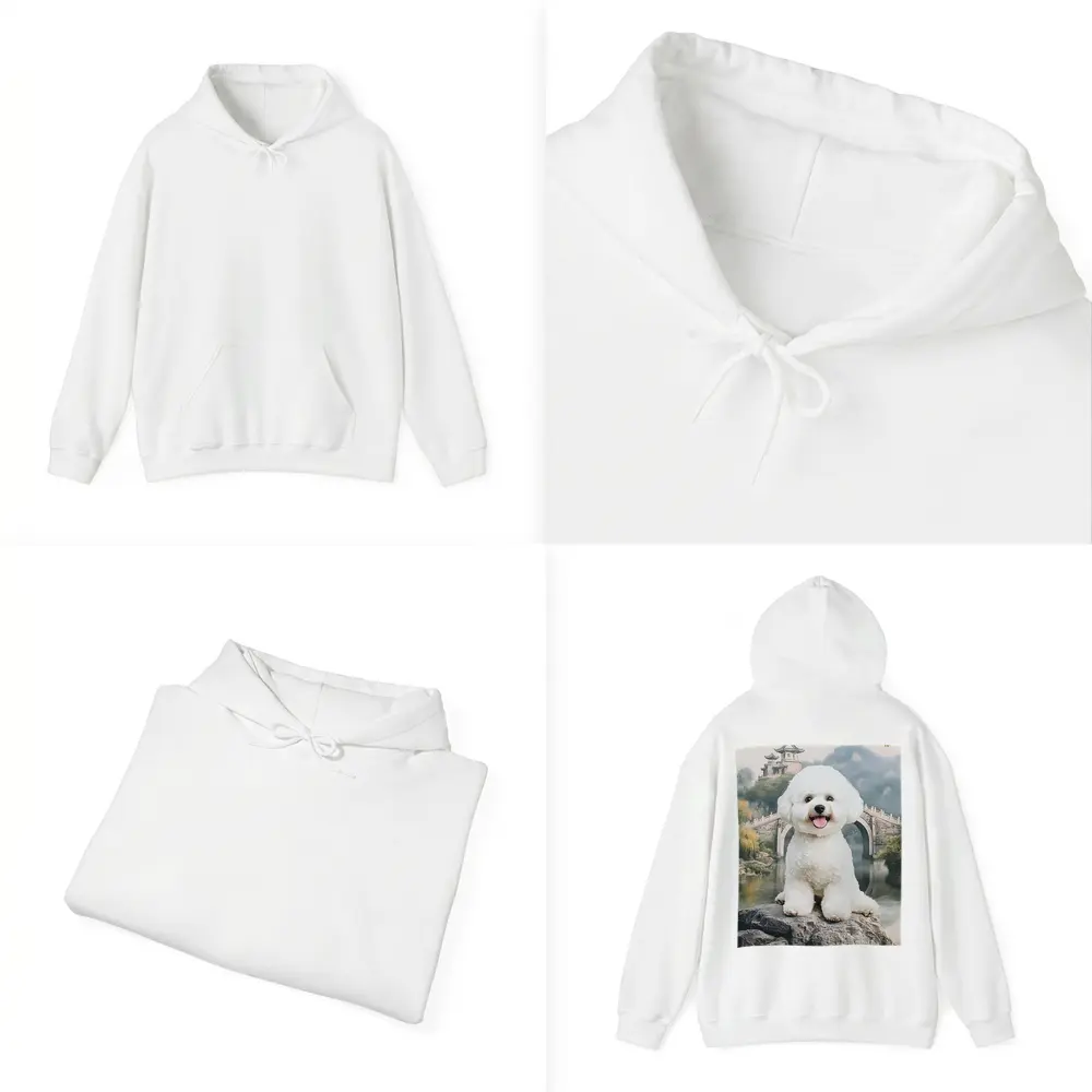 Bichon Frise Dog Chinese Garden Bridge – Hoodies