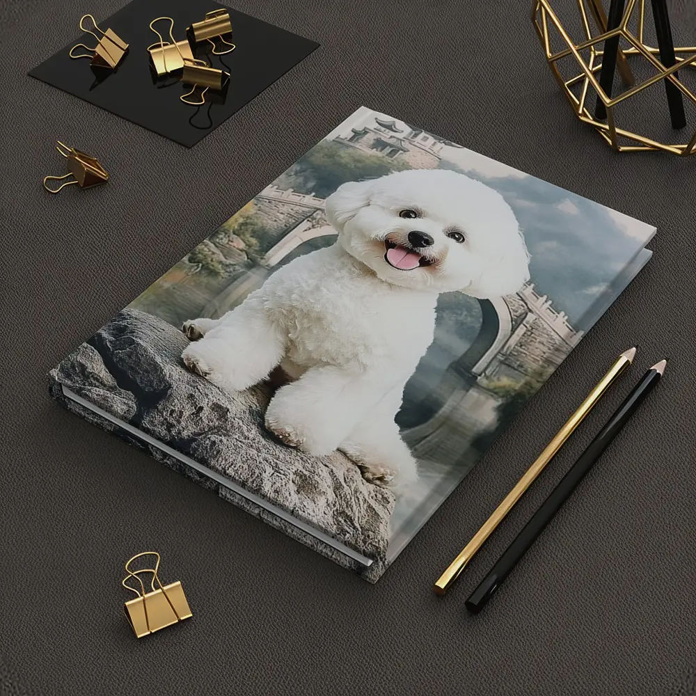 Bichon Frise Dog Chinese Garden Bridge – Notebooks