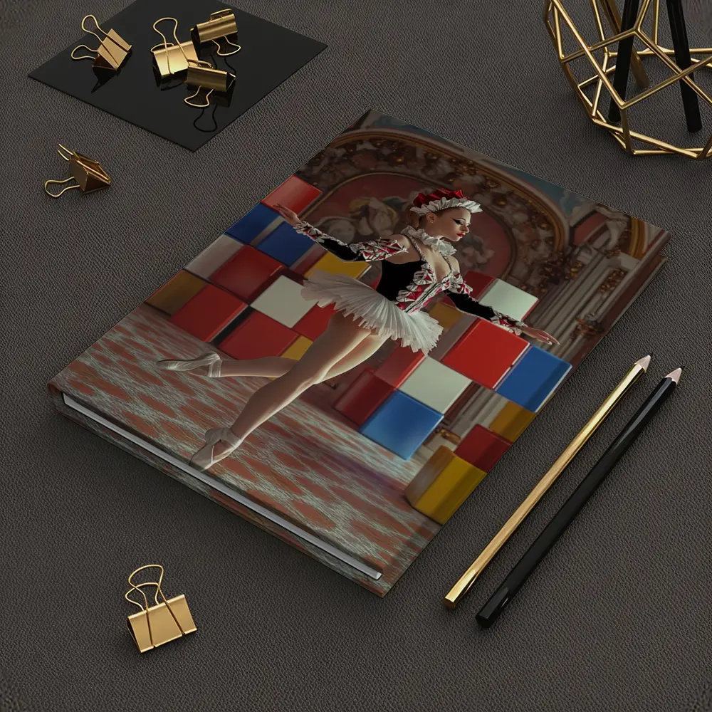 Ballerina Dancing in Ornate Baroque Hall – Notebooks