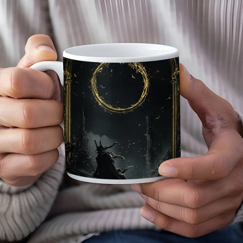 Dark Wizard Golden Circle Fantasy Art – Mugs