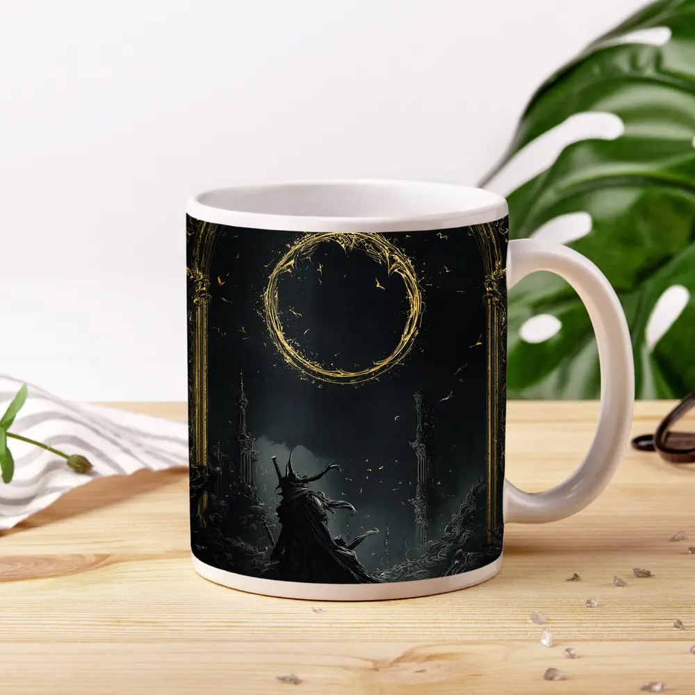 Dark Wizard Golden Circle Fantasy Art – Mugs